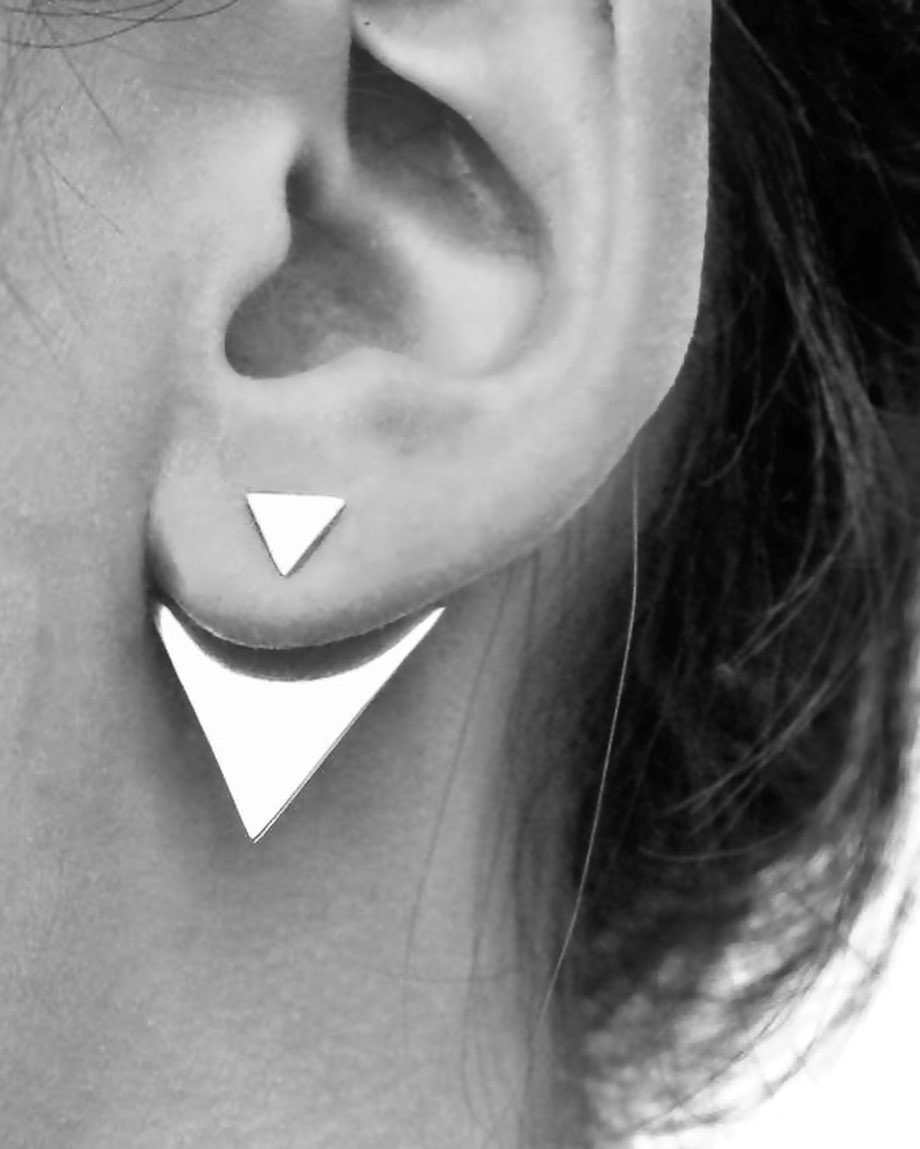 گوشواره نقره میخی دوتکه