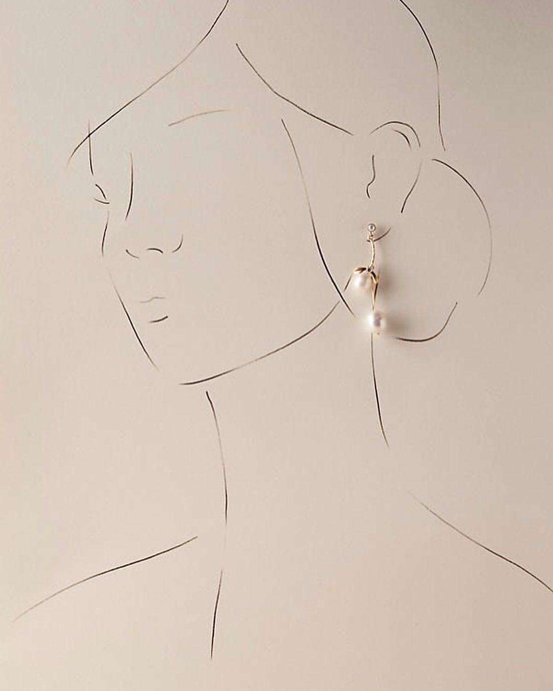 گوشواره میخی آویز مروارید